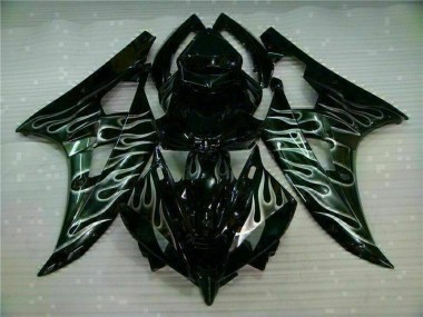 Carénage Yamaha R6 2006-2007 - Argent Flamme Noir