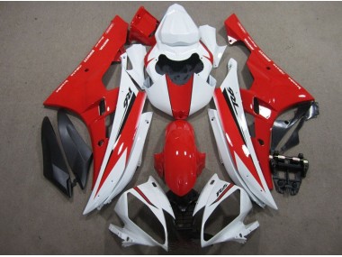 Carénage Yamaha R6 2006-2007 - Blanc Rouge Noir Décalque