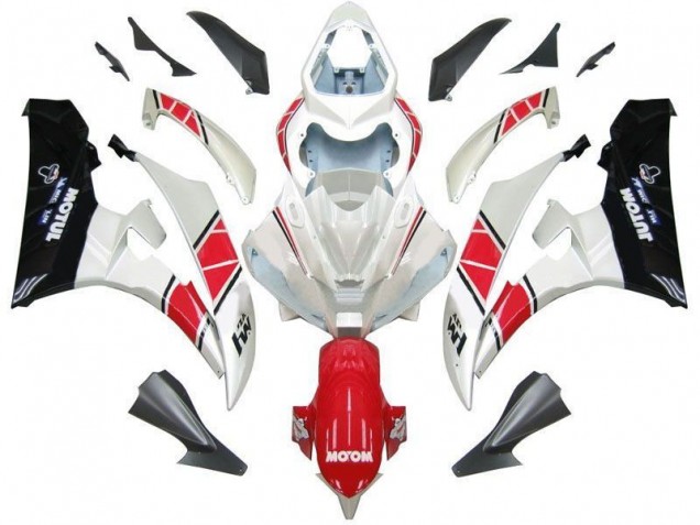 Carénage Yamaha R6 2006-2007 - Blanc Rouge Noir