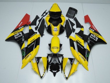 Carénage Yamaha R6 2006-2007 - Jaune Noir Monster