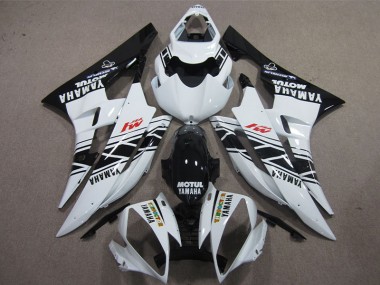 Carénage Yamaha R6 2006-2007 - Noir Blanc Motul