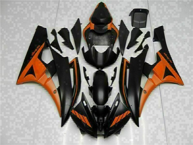 Carénage Yamaha R6 2006-2007 - Orange Noir Carénage Yamaha R6 2006-2007 - Orange Noir