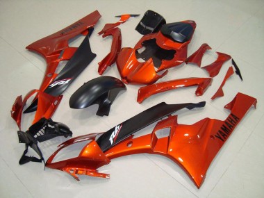 Carénage Yamaha R6 2006-2007 - Orange Noir Mat