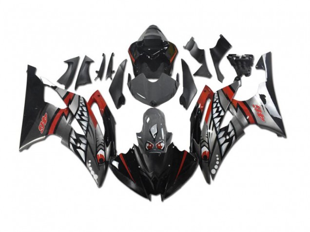 Carénage Yamaha R6 2008-2016 - Gris Rouge Requin Carénage Yamaha R6 2008-2016 - Gris Rouge Requin
