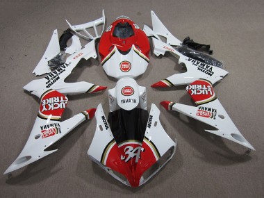 Carénage Yamaha R6 2008-2016 - Rouge Blanc Lucky Strike