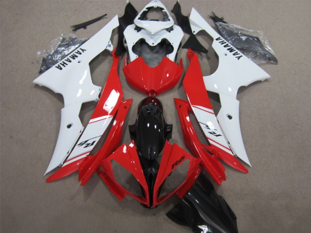 Carénage Yamaha R6 2008-2016 - Rouge Blanc Noir Décalque Carénage Yamaha R6 2008-2016 - Rouge Blanc Noir Décalque
