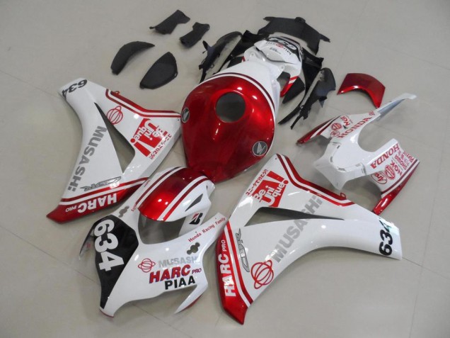 Carénages Honda CBR 1000 RR 2008-2011 - Blanc Rouge HARC Pro PIAA 634 Carénages Honda CBR 1000 RR 2008-2011 - Blanc Rouge HARC Pro PIAA 634