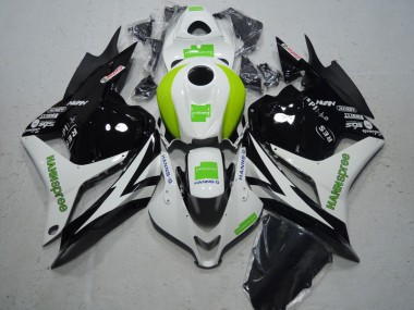 Carénages Honda CBR 600 RR 2009-2012 - Noir Blanc Vert Hannspree