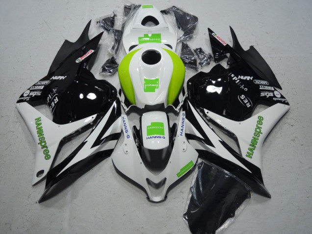 Carénages Honda CBR 600 RR 2009-2012 - Noir Blanc Vert Hannspree
