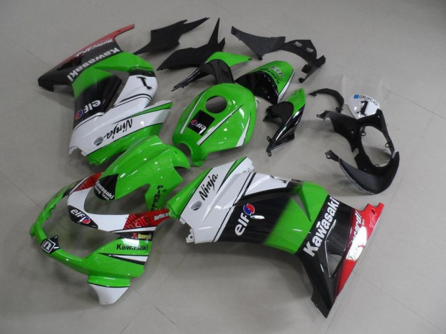 Carénages Kawasaki ZX 250R 2008-2012 - Vert Blanc Noir