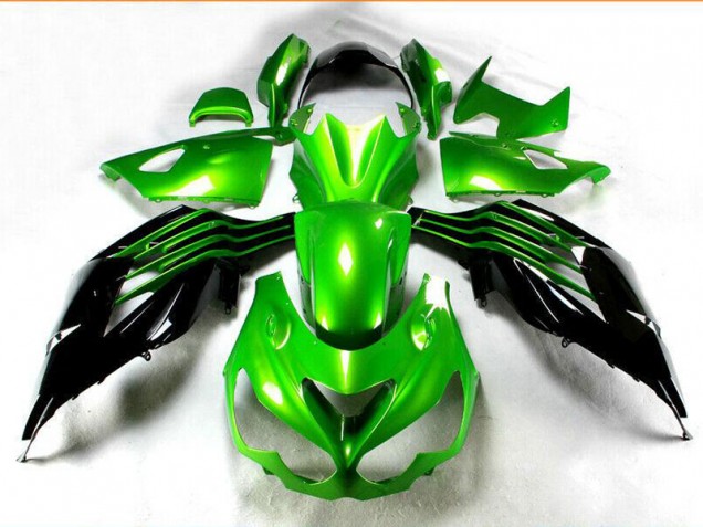 Carénages Kawasaki ZX14R ZZR 1400 2012-2021 - Noir Vert Carénages Kawasaki ZX14R ZZR 1400 2012-2021 - Noir Vert