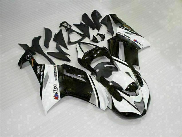 Carénages Kawasaki ZX6R 2007-2008 - Noir Blanc Carénages Kawasaki ZX6R 2007-2008 - Noir Blanc