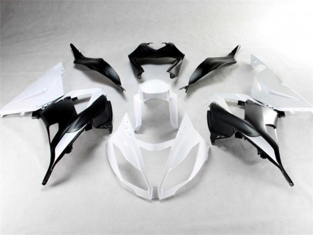 Carénages Kawasaki ZX6R 2013-2018 - Blanc Noir Carénages Kawasaki ZX6R 2013-2018 - Blanc Noir