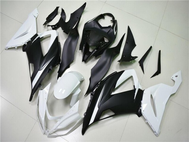Carénages Kawasaki ZX6R 2013-2018 - Blanc Noir Carénages Kawasaki ZX6R 2013-2018 - Blanc Noir