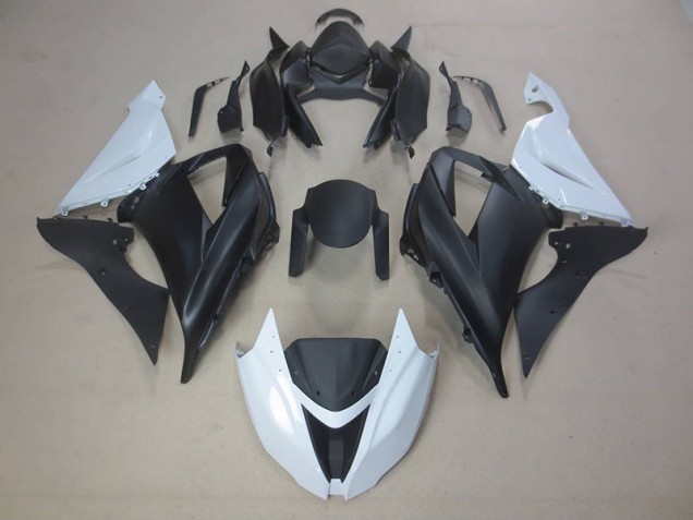 Carénages Kawasaki ZX6R 2013-2018 - Noir Blanc Carénages Kawasaki ZX6R 2013-2018 - Noir Blanc