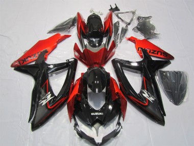 Carénages Suzuki GSXR 1000 K7 2007-2008 - Noir Rouge