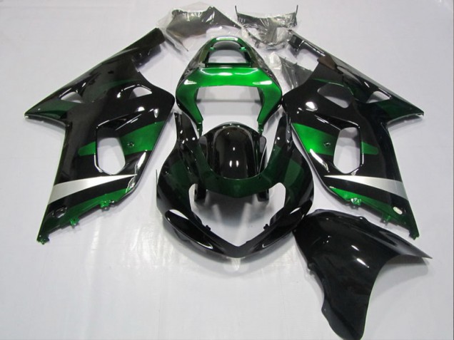 Carénages Suzuki GSXR 600 K1 K2 K3 2001-2003 - Noir Vert Carénages Suzuki GSXR 600 K1 K2 K3 2001-2003 - Noir Vert