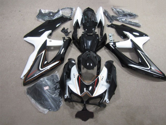 Carénages Suzuki GSXR 600 K8 2008-2010 - Noir Blanc Carénages Suzuki GSXR 600 K8 2008-2010 - Noir Blanc