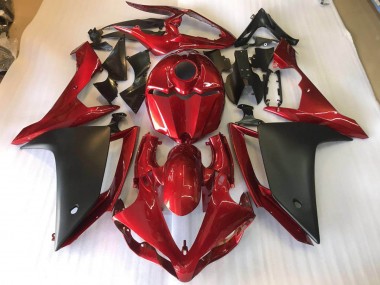 Carénages Yamaha R1 2007-2008 - Noir Mat Rouge