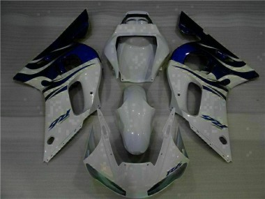 Carénages Yamaha R6 1998-2002 - Blanc Bleu