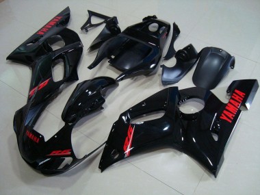 Carénages Yamaha R6 1998-2002 - Noir Brillant Rouge Décalque