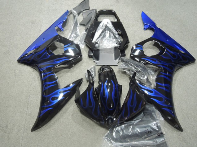 Carénages Yamaha R6 2003-2005 - Noir Bleu Flamme Carénages Yamaha R6 2003-2005 - Noir Bleu Flamme