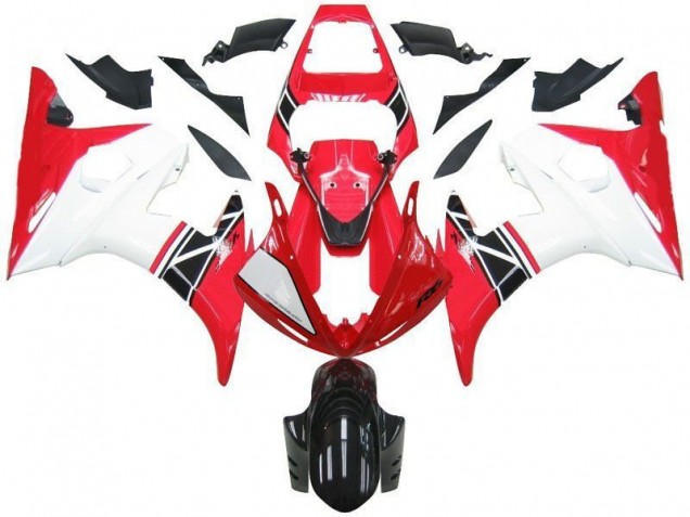 Carénages Yamaha R6 2003-2005 - Rouge Blanc Noir Carénages Yamaha R6 2003-2005 - Rouge Blanc Noir