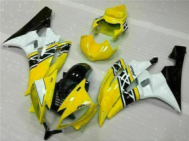 Carénages Yamaha R6 2006-2007 - Jaune Blanc Noir