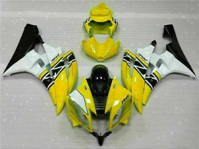 Carénages Yamaha R6 2006-2007 - Jaune Blanc Noir