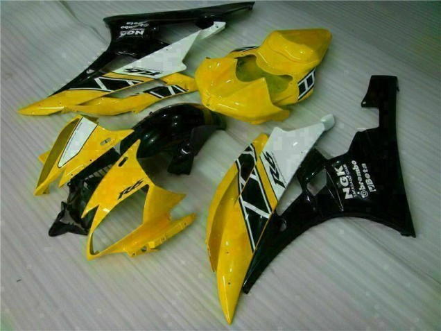 Carénages Yamaha R6 2006-2007 - Jaune Noir Carénages Yamaha R6 2006-2007 - Jaune Noir