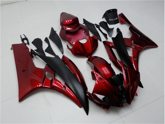 Carénages Yamaha R6 2006-2007 - Rouge Noir Carénages Yamaha R6 2006-2007 - Rouge Noir
