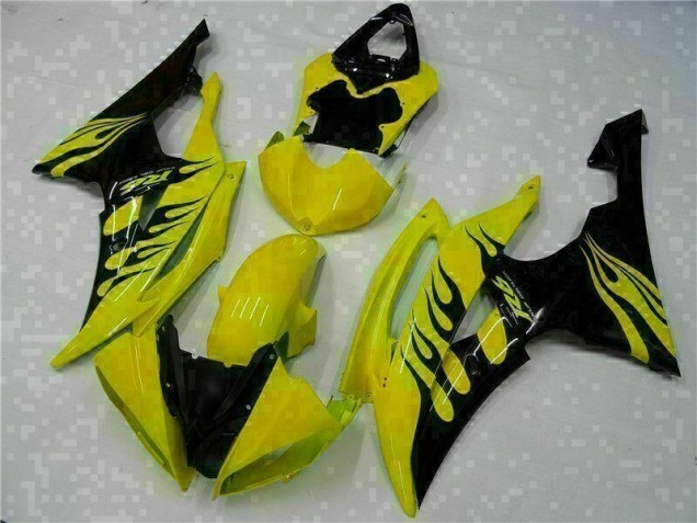 Carénages Yamaha R6 2008-2016 - Jaune Noir Carénages Yamaha R6 2008-2016 - Jaune Noir