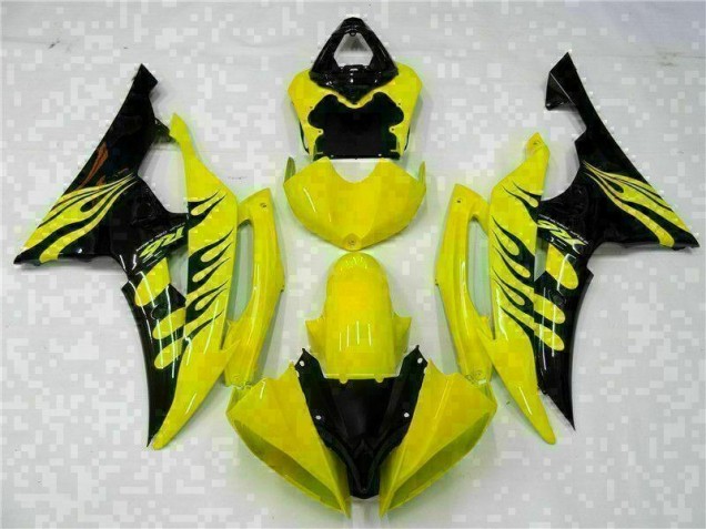Carénages Yamaha R6 2008-2016 - Jaune Noir Carénages Yamaha R6 2008-2016 - Jaune Noir