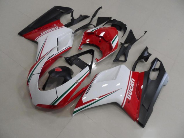 Carrosserie Ducati 848 1098 1198 2007-2014 - Rouge Blanc Carrosserie Ducati 848 1098 1198 2007-2014 - Rouge Blanc