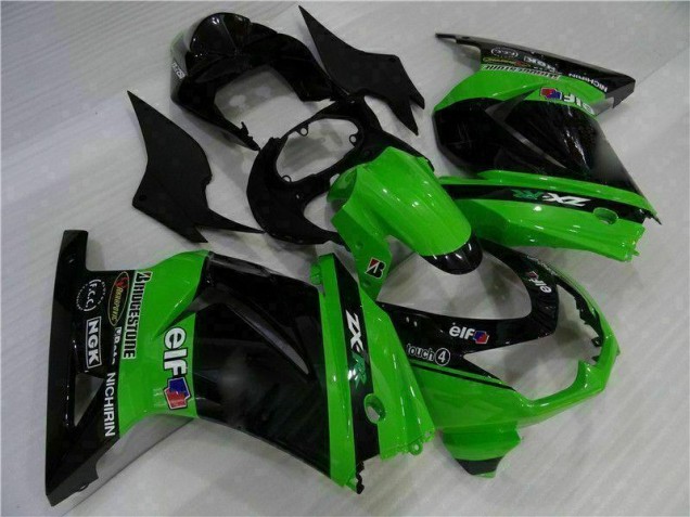 Carrosserie Kawasaki EX250 2008-2012 - Noir Vert Carrosserie Kawasaki EX250 2008-2012 - Noir Vert