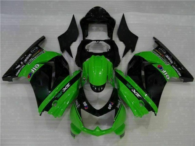 Carrosserie Kawasaki EX250 2008-2012 - Noir Vert Carrosserie Kawasaki EX250 2008-2012 - Noir Vert
