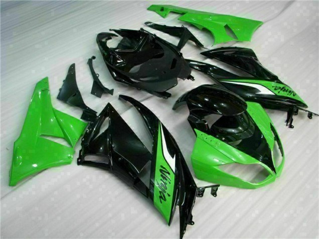 Carrosserie Kawasaki ZX6R 2009-2012 - Noir Vert Carrosserie Kawasaki ZX6R 2009-2012 - Noir Vert
