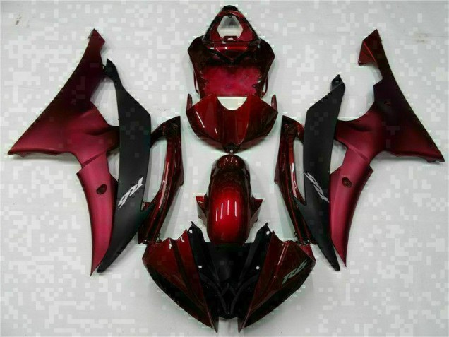 Carrosserie Yamaha R6 2008-2016 - Rouge Noir Carrosserie Yamaha R6 2008-2016 - Rouge Noir