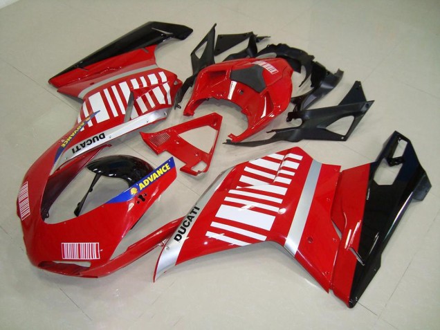 Kit Carénages Complet Ducati 848 1098 1198 2007-2014 - Rouge Blanc Kit Carénages Complet Ducati 848 1098 1198 2007-2014 - Rouge Blanc