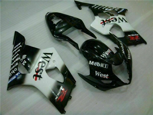 Kit Carénages Complet Suzuki GSXR 1000 K3 2003-2004 - Blanc Noir Kit Carénages Complet Suzuki GSXR 1000 K3 2003-2004 - Blanc Noir