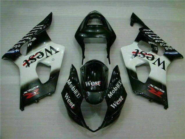 Kit Carénages Complet Suzuki GSXR 1000 K3 2003-2004 - Blanc Noir Kit Carénages Complet Suzuki GSXR 1000 K3 2003-2004 - Blanc Noir