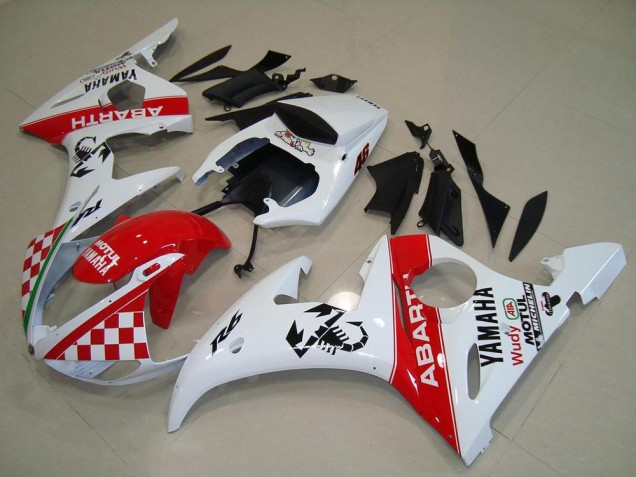 Kit Carénages Complet Yamaha R6 2003-2005 - Rouge Blanc Kit Carénages Complet Yamaha R6 2003-2005 - Rouge Blanc